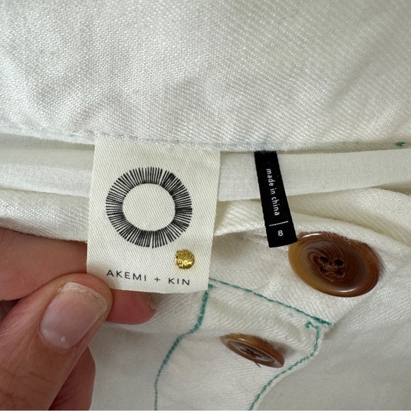 🆕 Akemi + Kin RIVERINE Linen Blend Midi Skirt sz 8 Anthropologie - Picture 2 of 7